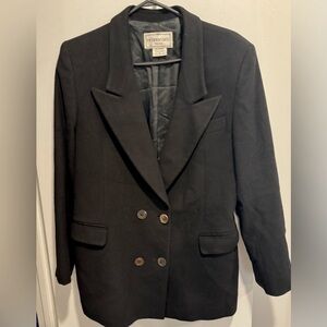 Henri Bendel 💯 cashmere NYC Blazer Jacket Italy black elegant soft vintage US8